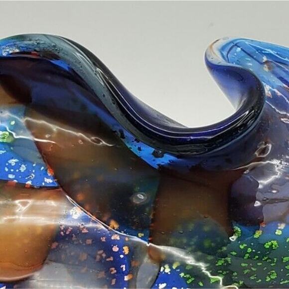 Murano Italian Art Glass Bowl Blue Millefiori Confetti Venetian Mid Century Mod - Picture 5 of 10